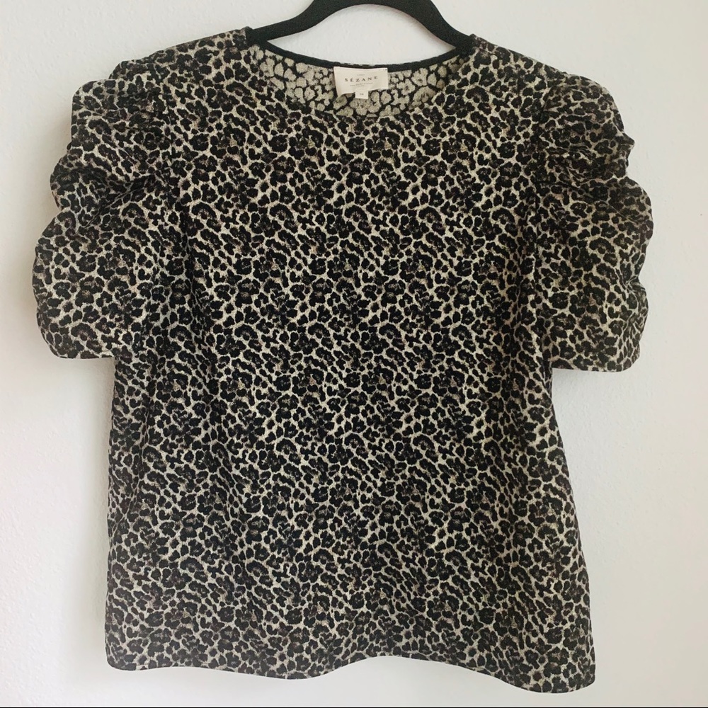 NWOT Sezane Kate Blouse Leopard Size FR 38/US 6 - Picture 3 of 8